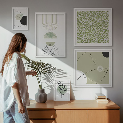 Parede galeria de quadros Formas abstratas de plantas