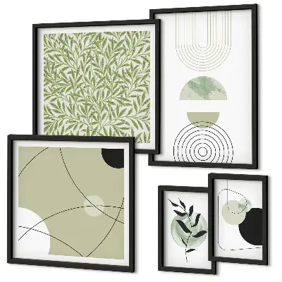 Galeria de quadros para parede com formas abstratas de plantas
