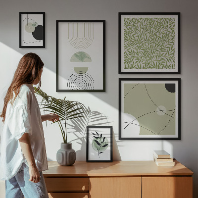 Parede galeria de quadros Formas abstratas de plantas