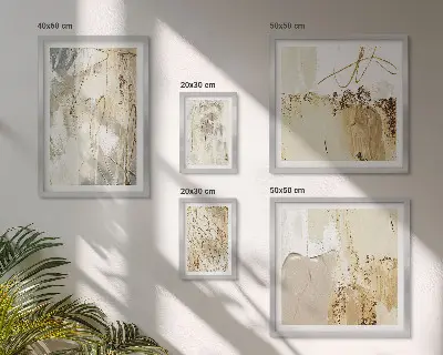 Galeria de parede com composições minimalistas abstratas