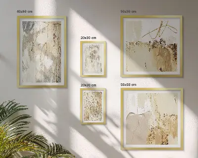 Galeria de parede com composições minimalistas abstratas