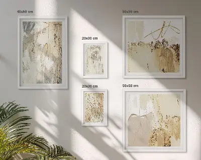 Galeria de parede com composições minimalistas abstratas