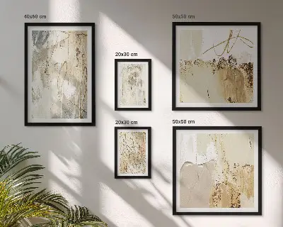 Galeria de parede com composições minimalistas abstratas