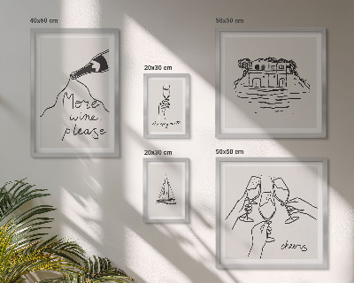 Parede galeria de quadros Ilustrações elegantes para brindes com vinho