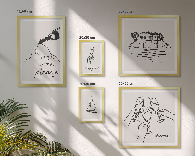 Parede galeria de quadros Ilustrações elegantes para brindes com vinho