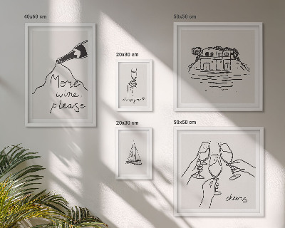 Parede galeria de quadros Ilustrações elegantes para brindes com vinho
