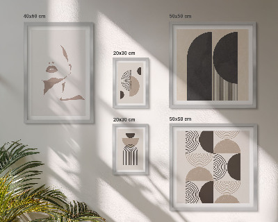 Conjunto de 5 quadros com moldura Retratos geométricos elegantes