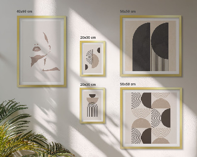 Conjunto de 5 quadros com moldura Retratos geométricos elegantes