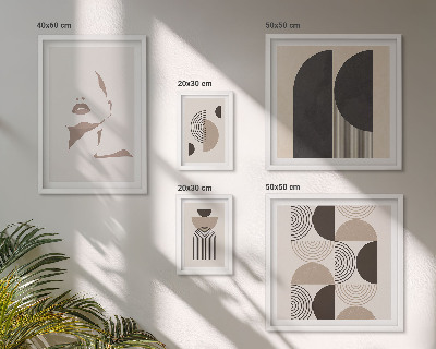 Conjunto de 5 quadros com moldura Retratos geométricos elegantes