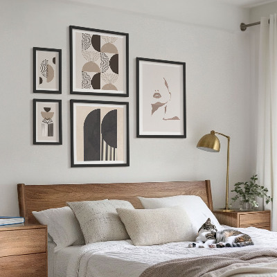 Conjunto de 5 quadros com moldura Retratos geométricos elegantes