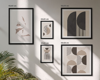 Conjunto de 5 quadros com moldura Retratos geométricos elegantes