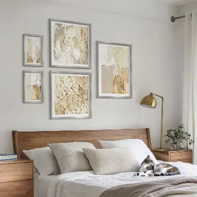 Galeria de parede com texturas abstratas modernas