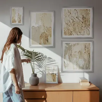 Galeria de parede com texturas abstratas modernas