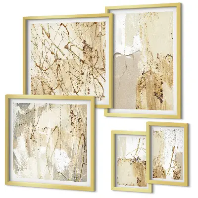 Galeria de parede com texturas abstratas modernas