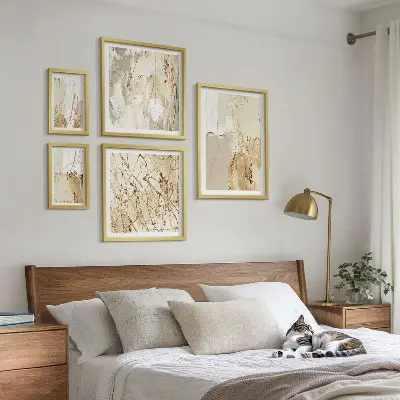 Galeria de parede com texturas abstratas modernas