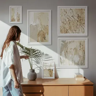 Galeria de parede com texturas abstratas modernas