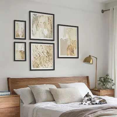 Galeria de parede com texturas abstratas modernas