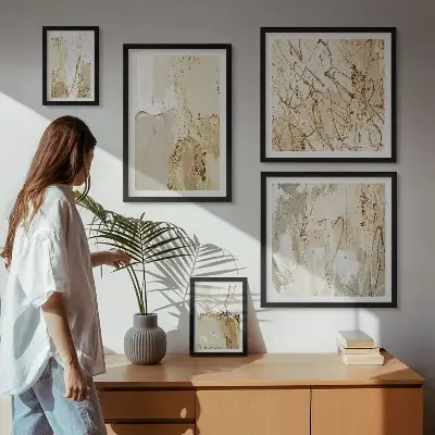 Galeria de parede com texturas abstratas modernas