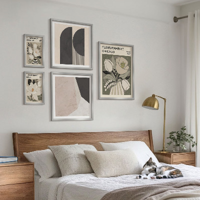 Conjunto de 5 quadros com moldura Arranjos florais elegantes
