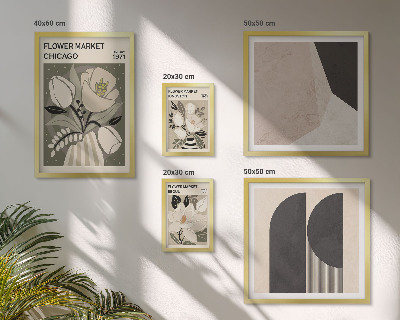 Conjunto de 5 quadros com moldura Arranjos florais elegantes