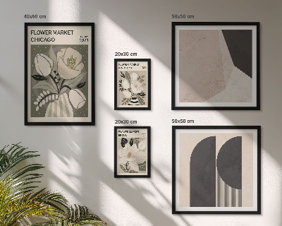 Conjunto de 5 quadros com moldura Arranjos florais elegantes