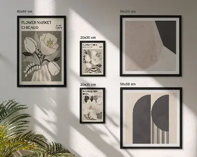 Conjunto de 5 quadros com moldura de arranjos florais elegantes