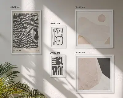 Conjunto de 5 quadros decorativos com padrões abstratos minimalistas da Terra