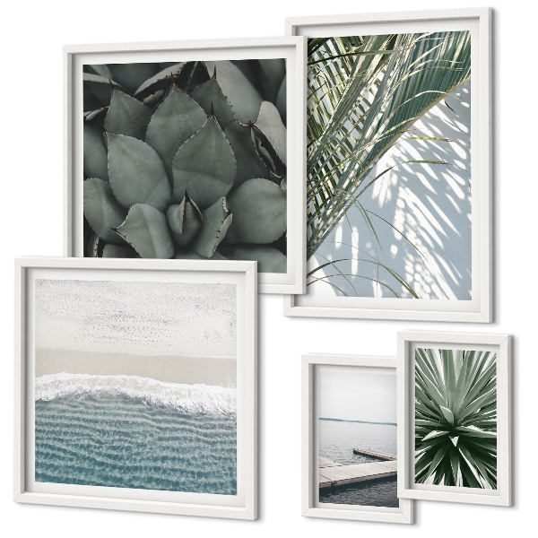 Parede galeria de quadros Plantas tropicais com o mar