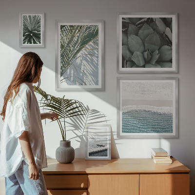 Parede galeria de quadros Plantas tropicais com o mar