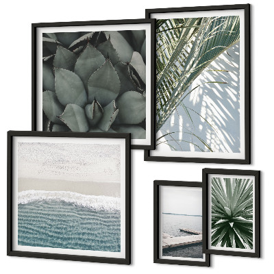 Parede galeria de quadros Plantas tropicais com o mar