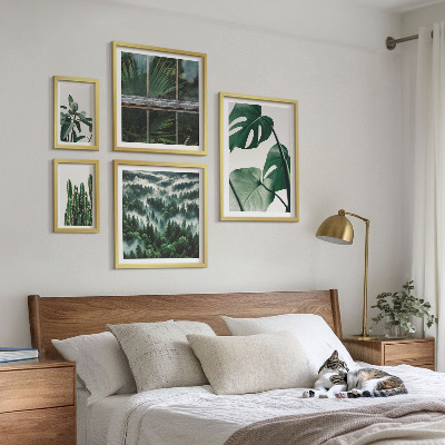 Conjunto de 5 quadros com moldura Inspirações botânicas dos trópicos