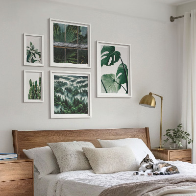 Conjunto de 5 quadros com moldura Inspirações botânicas dos trópicos