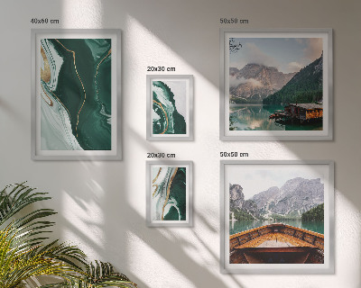 Conjunto de 5 quadros decorativos Paisagens verdes, água, montanhas