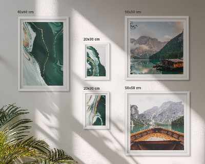 Conjunto de 5 quadros decorativos Paisagens verdes, água, montanhas