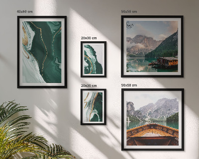 Conjunto de 5 quadros decorativos Paisagens verdes, água, montanhas