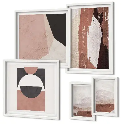 Galeria de quadros para parede com composições abstratas da terra