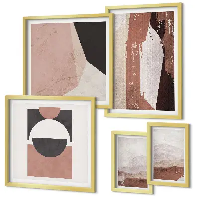 Galeria de quadros para parede com composições abstratas da terra