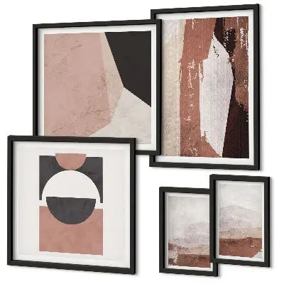 Galeria de quadros para parede com composições abstratas da terra