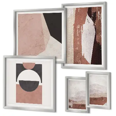 Galeria de quadros para parede com composições abstratas da terra