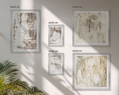 Conjunto de 5 quadros com moldura Composições neutras abstratas