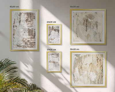 Conjunto de 5 quadros com moldura Composições neutras abstratas