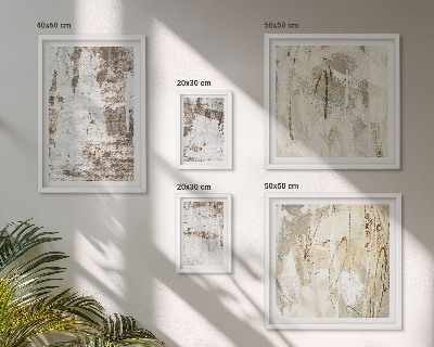 Conjunto de 5 quadros com moldura Composições neutras abstratas