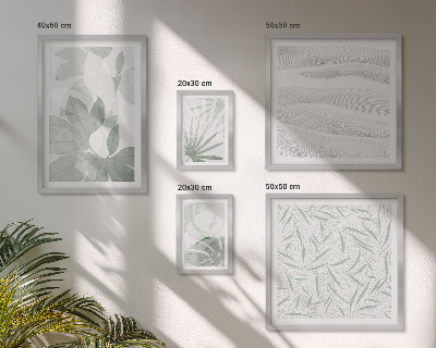 Conjunto de 5 quadros decorativos motivos de vegetação