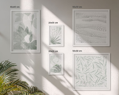 Conjunto de 5 quadros decorativos motivos de vegetação