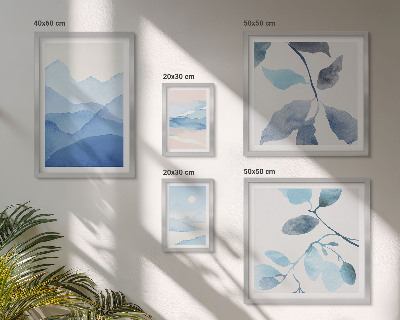 Parede galeria de quadros Natureza azul minimalista