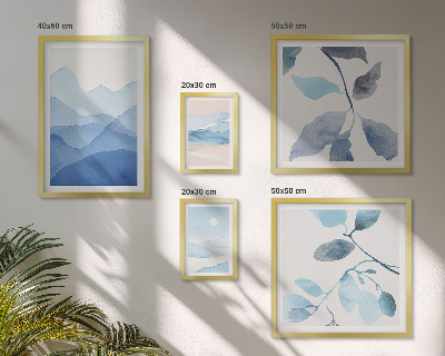 Parede galeria de quadros Natureza azul minimalista