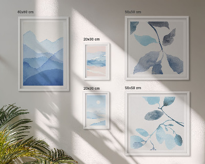 Parede galeria de quadros Natureza azul minimalista