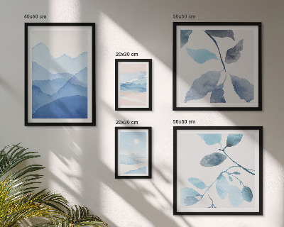 Parede galeria de quadros Natureza azul minimalista