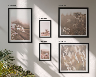 Conjunto de 5 quadros decorativos Motivos florais de natureza delicada