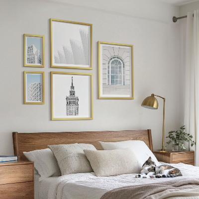 Parede galeria de quadros minimalismo na arquitetura moderna